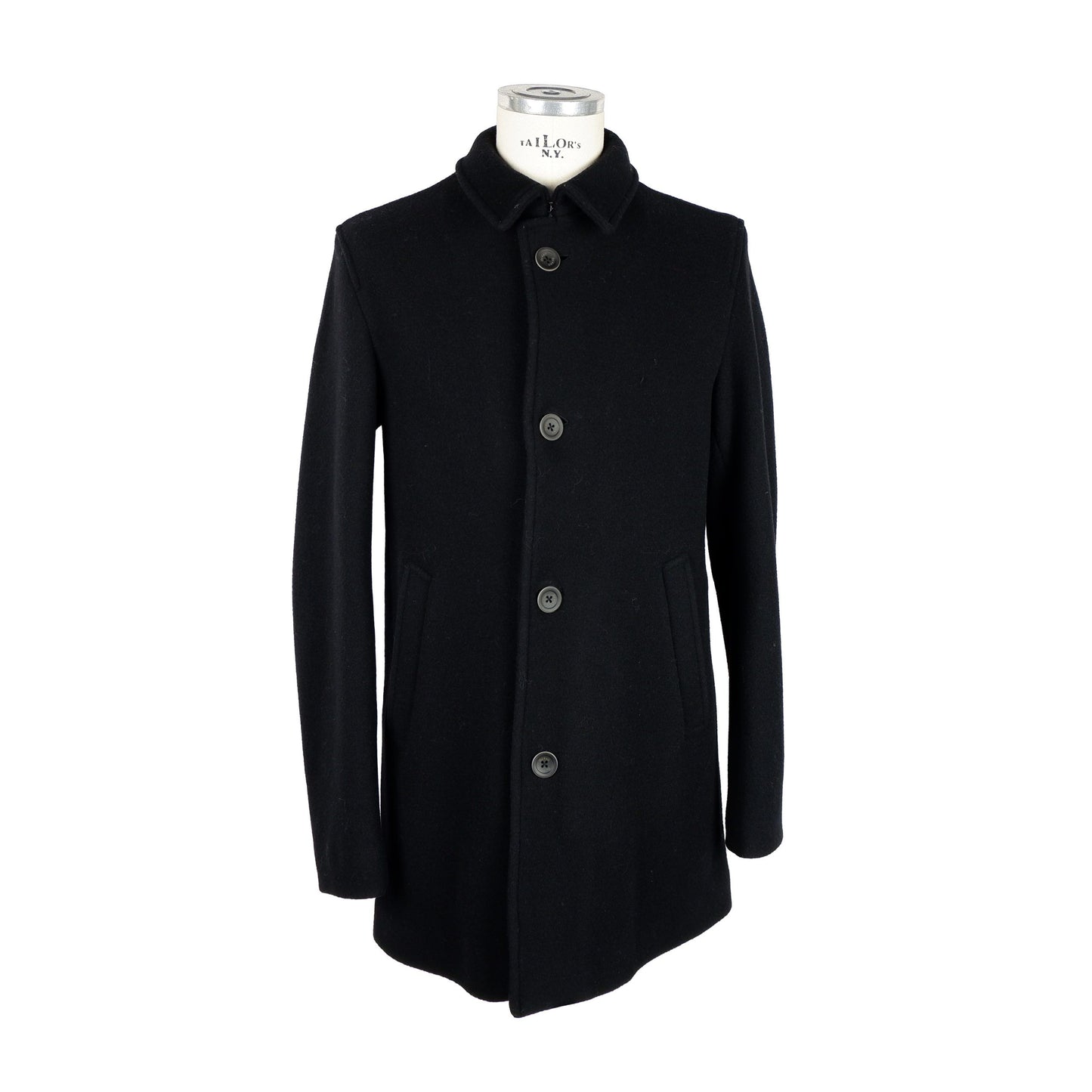 Elegant Wool Blend Buttoned Coat