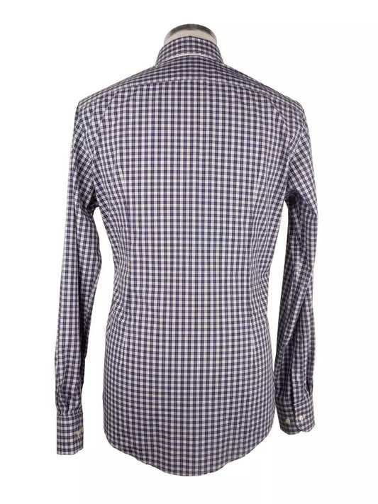 Elegant Milano Square-Patterned Cotton Shirt