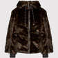 Chic Brown Zip-Up Faux Fur Jacket