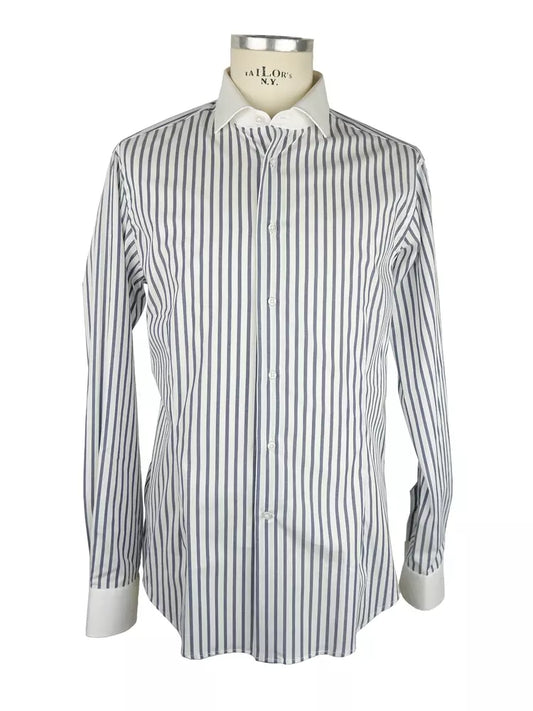 Elegant Striped Milano Cotton Shirt