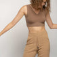 Chic Brown Wool-Blend Jogging Pants
