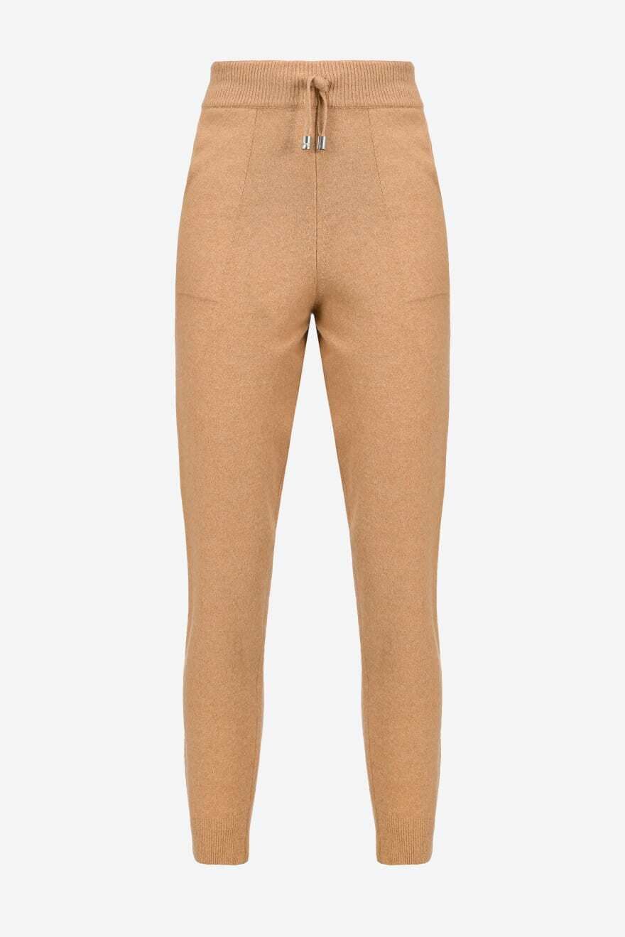 Chic Brown Wool-Blend Jogging Pants