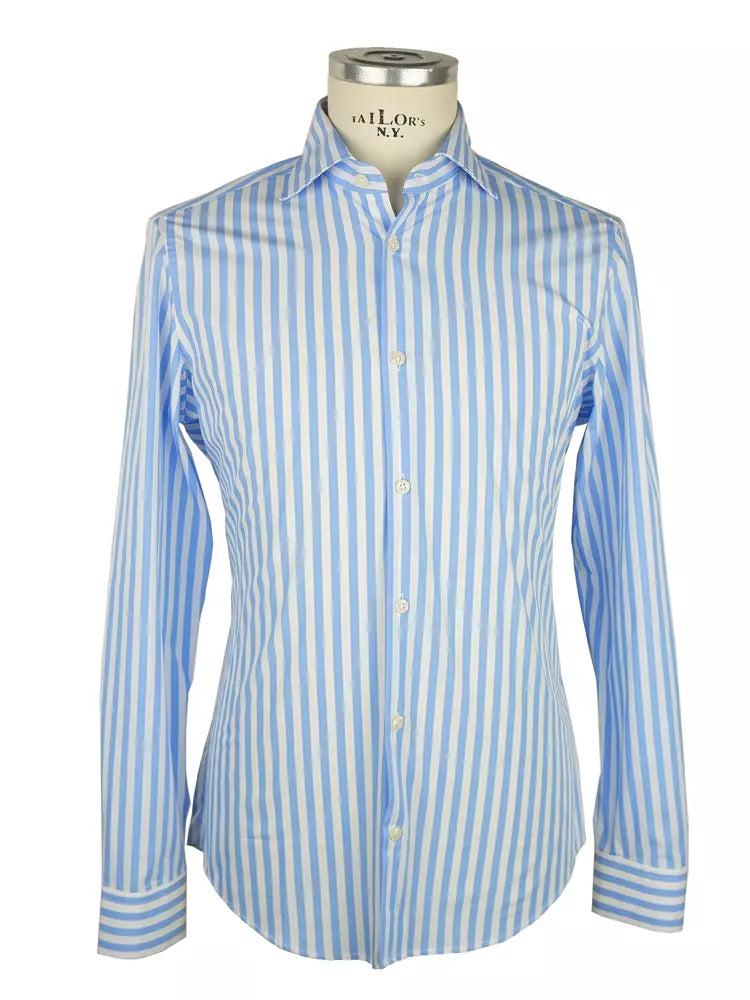 Elegant Striped Milano Cotton Shirt