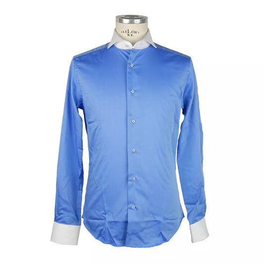 Elegant Contrast Collar Cotton Shirt