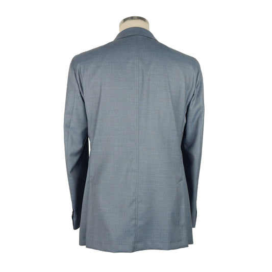 Elegant Summer Men's Light Blue Wool Jacket