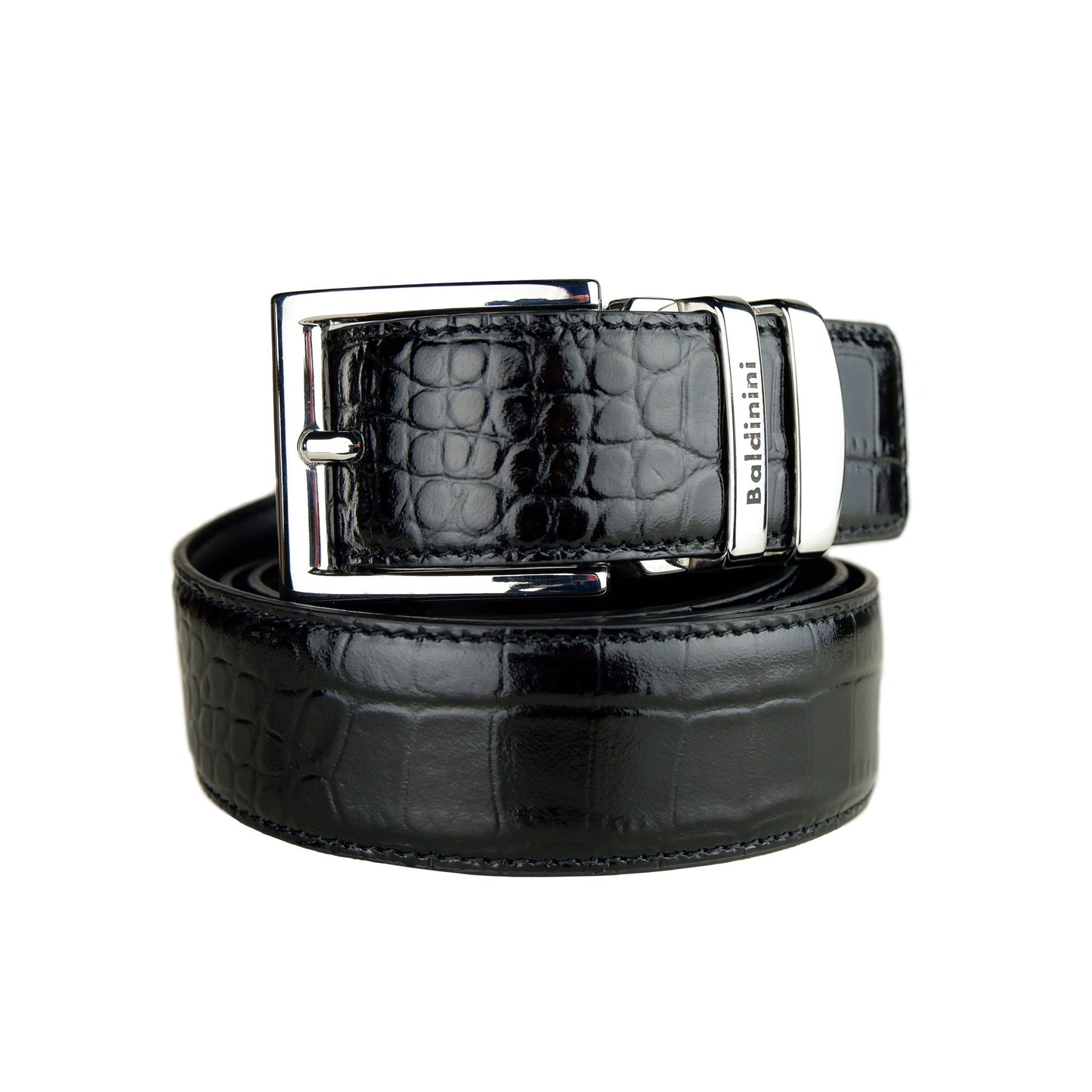 Reversible Python-Print Calfskin Belt