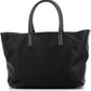 Chic Black Designer Shopper with Leather Accents