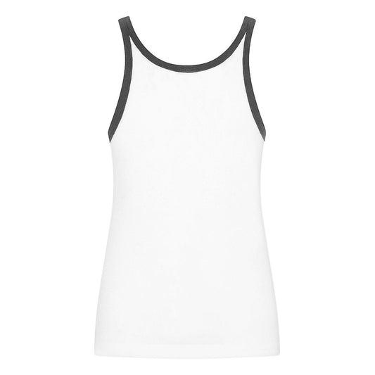 Sleek Ribbed Cotton Tank Top - Classic White