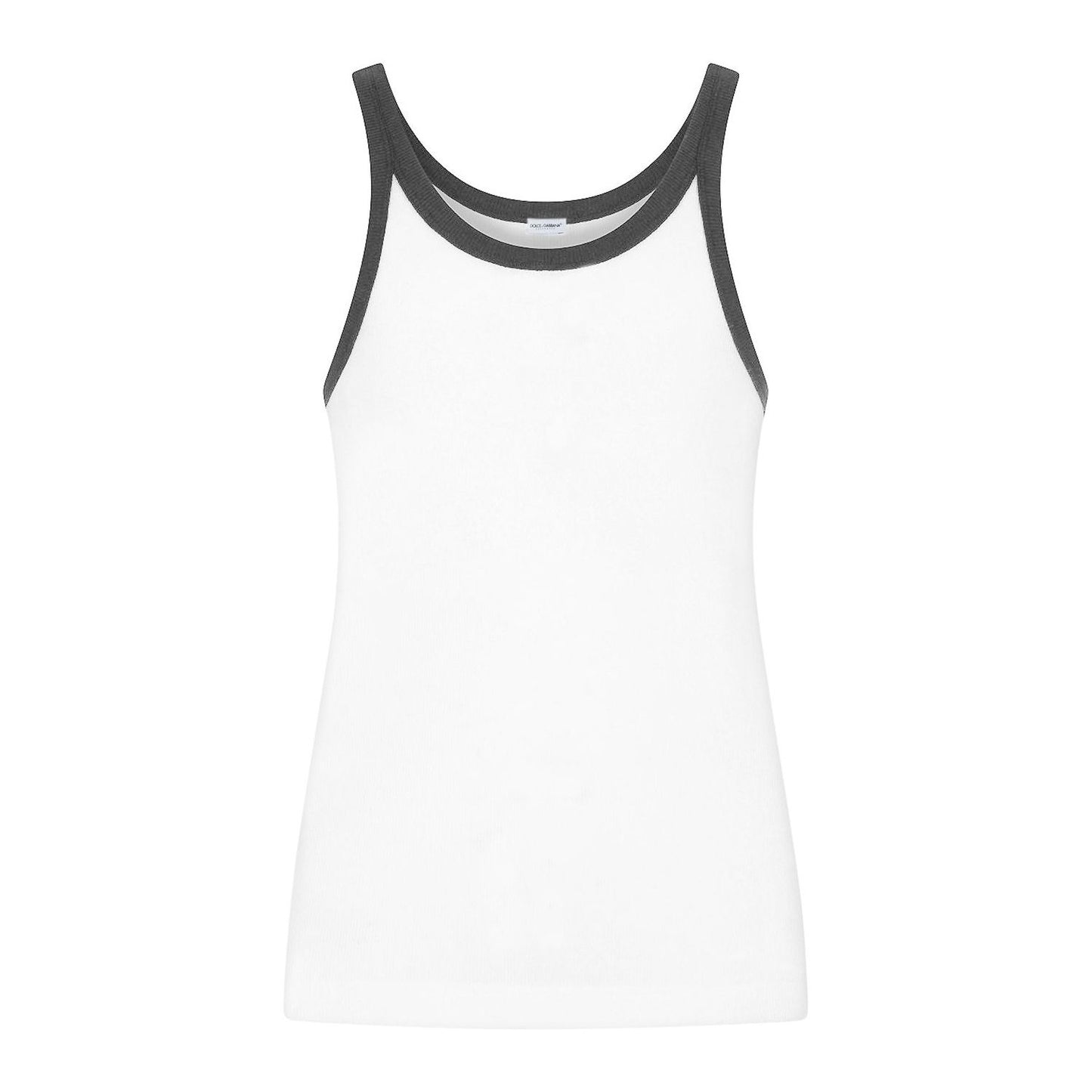 Sleek Ribbed Cotton Tank Top - Classic White