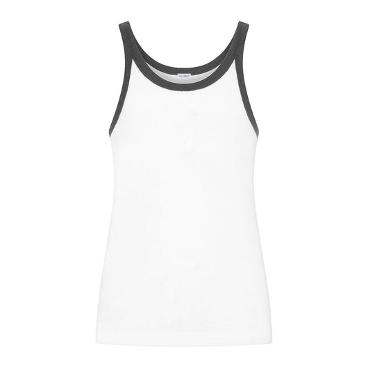 Sleek Ribbed Cotton Tank Top - Classic White