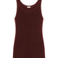 Elegant Bordeaux Ribbed Cotton Tank Top