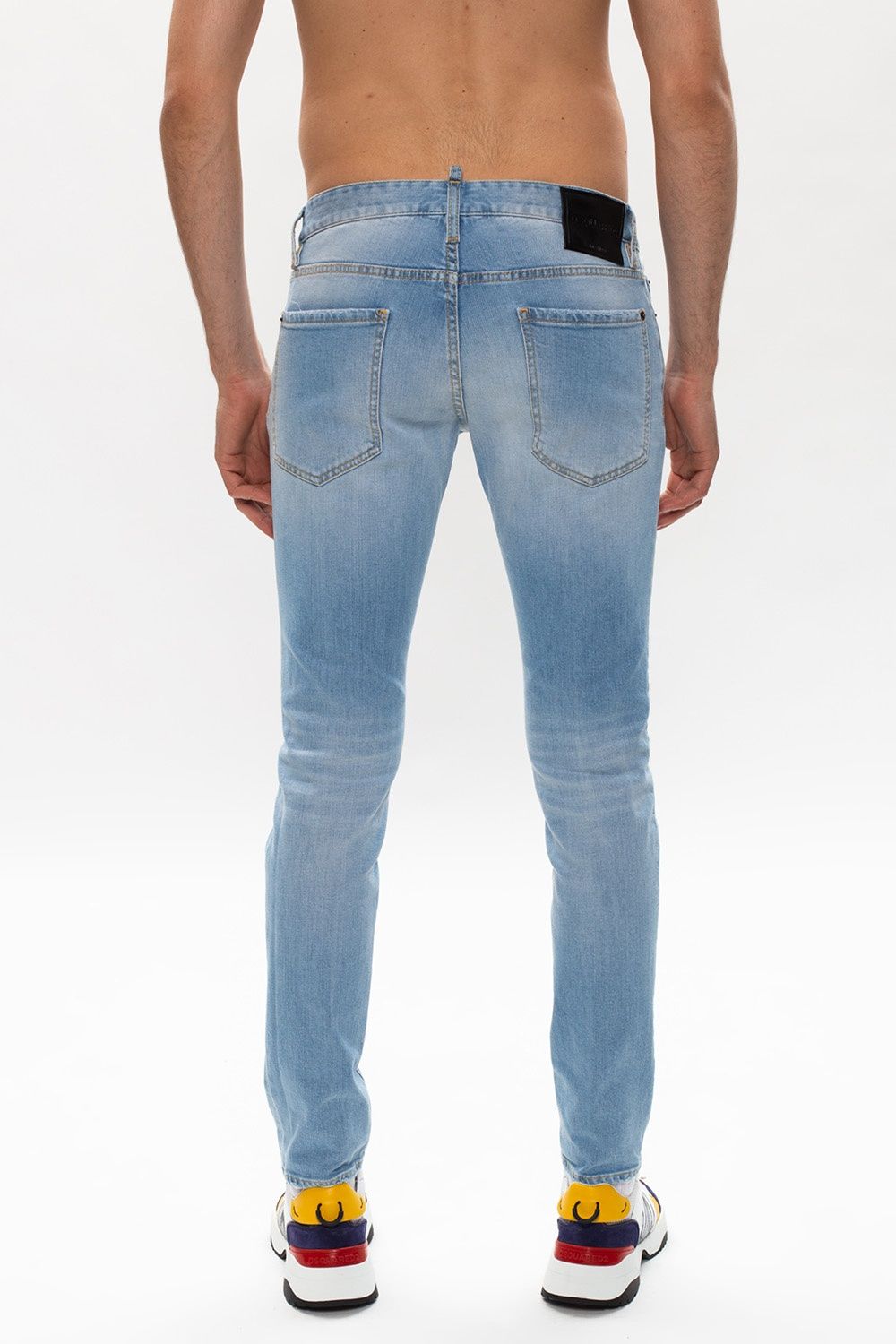 Sleek Light Blue Slim Cotton Stretch Jeans