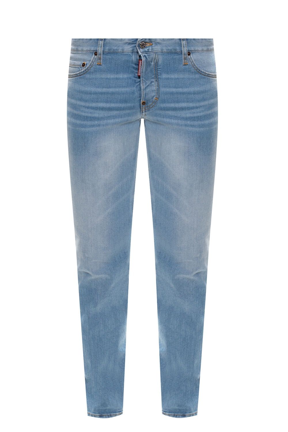 Sleek Light Blue Slim Cotton Stretch Jeans