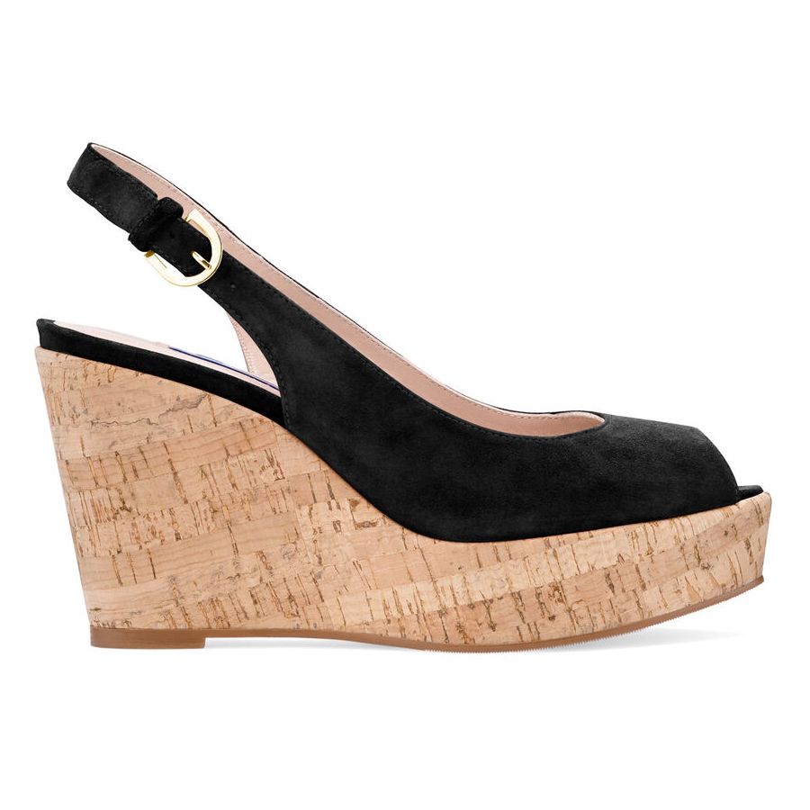 Chic Suede Cork Wedge Sandals