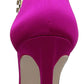 Elegant Fuchsia Silk Satin Crystal-Buckle Sandals