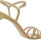 Glimmering Gold Glitter Ankle Strap Heels