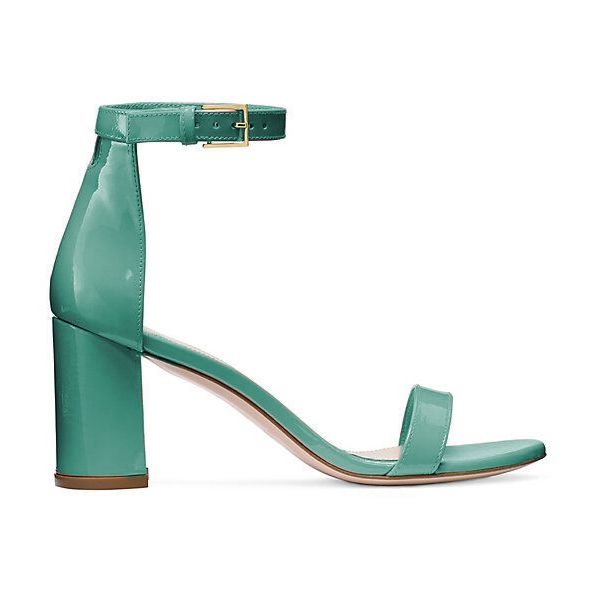 Chic Light Blue Patent Leather Sandals