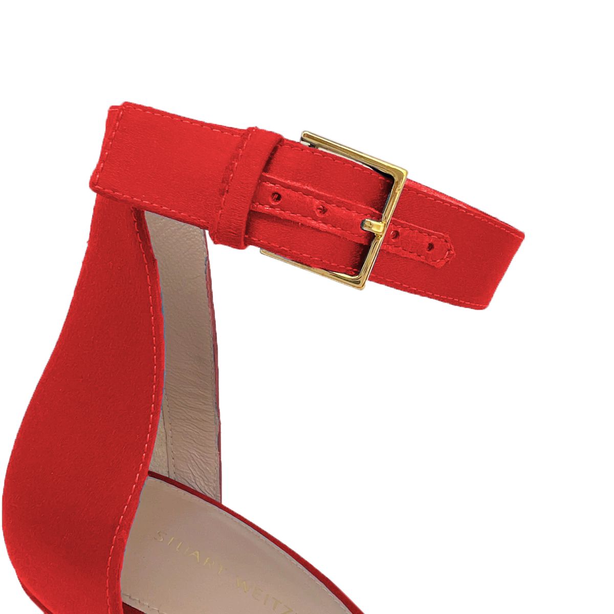 Chic Red Square Nudist Satin Sandals