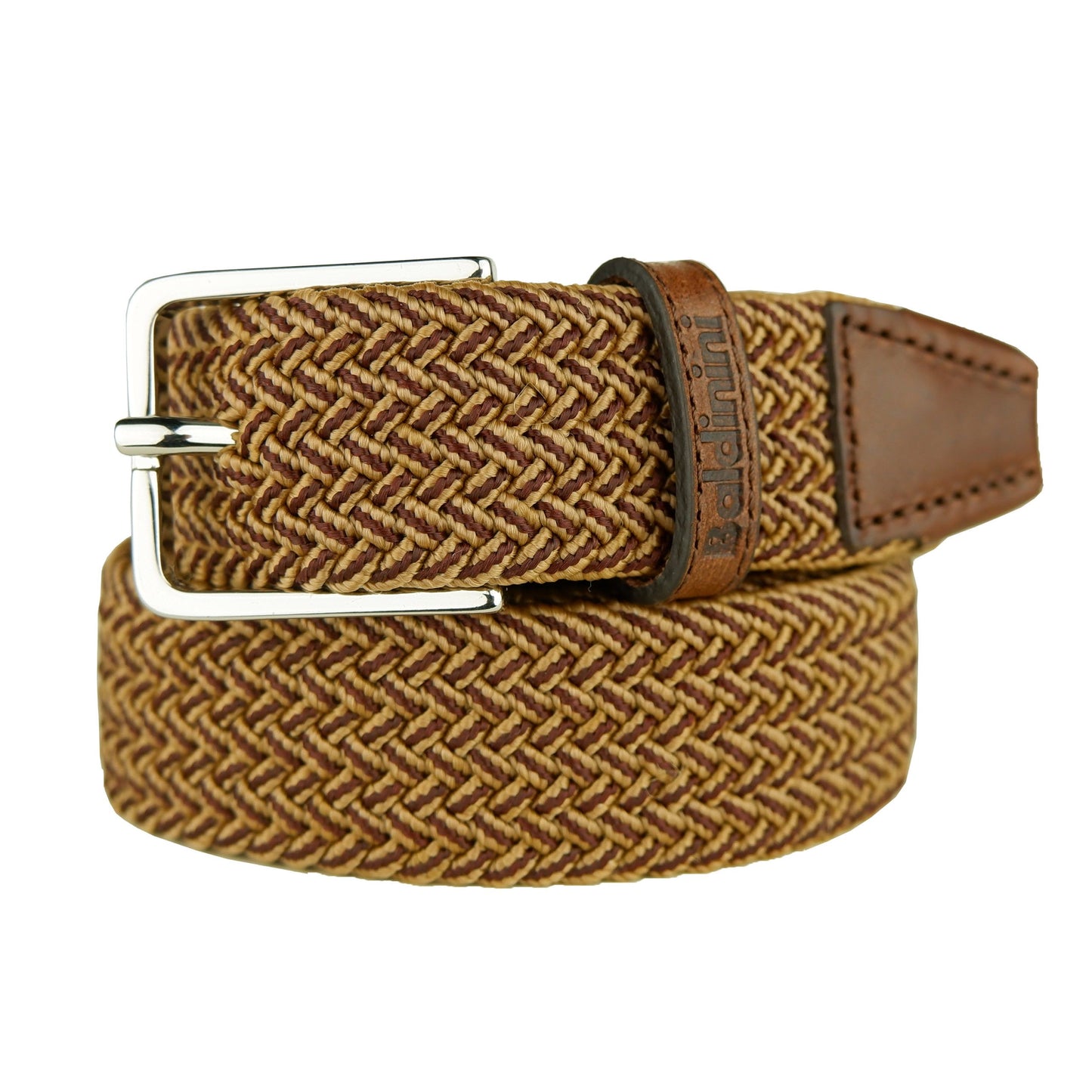 Elegant Brown Belt with Leather Inserts