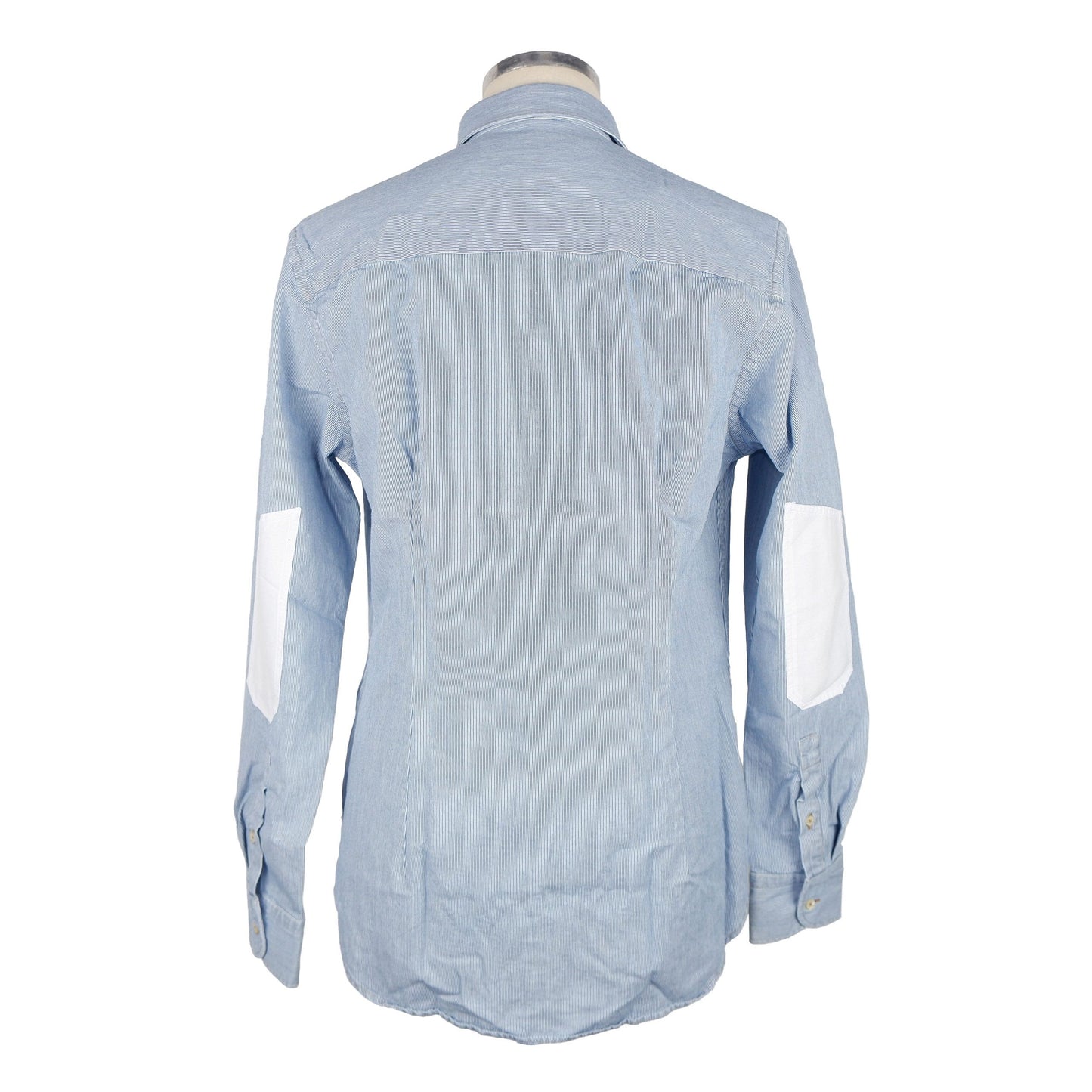 Elegant Blue Striped Cotton Men's Shirt