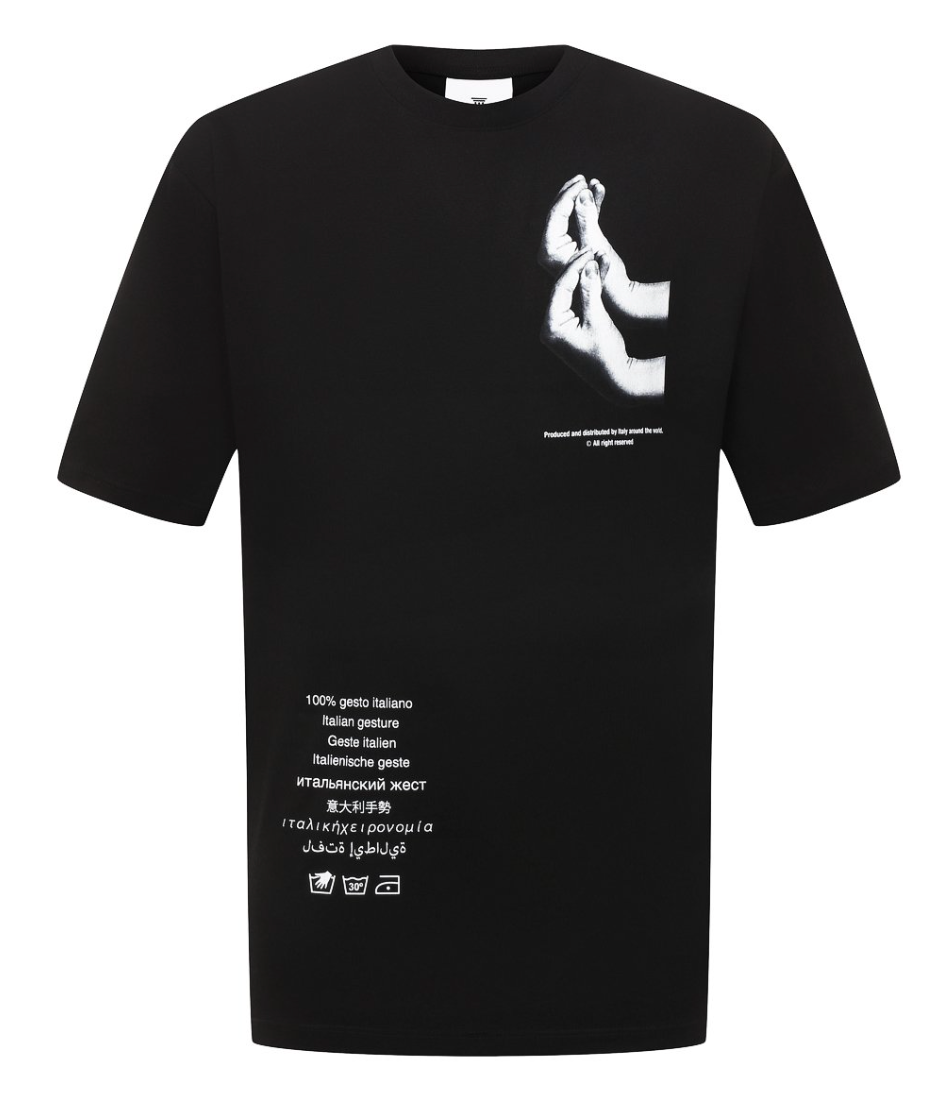 Elegant Black Cotton Tee with Signature Design