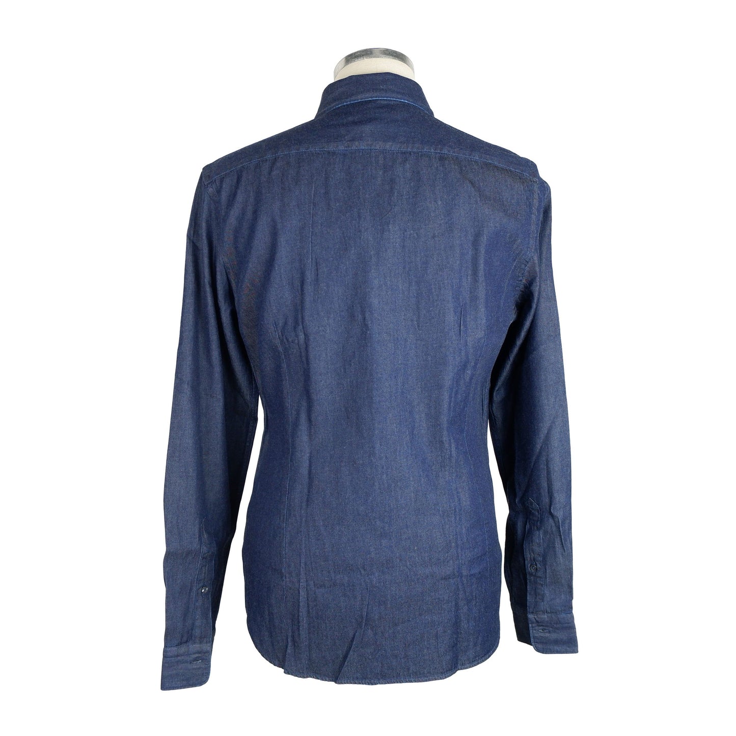 Elegant Cotton Denim Long-Sleeve Men's Shirt