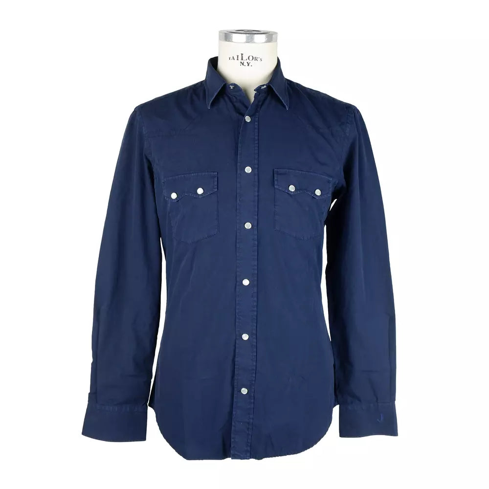 Elegant Cotton Snap-Button Men's Shirt