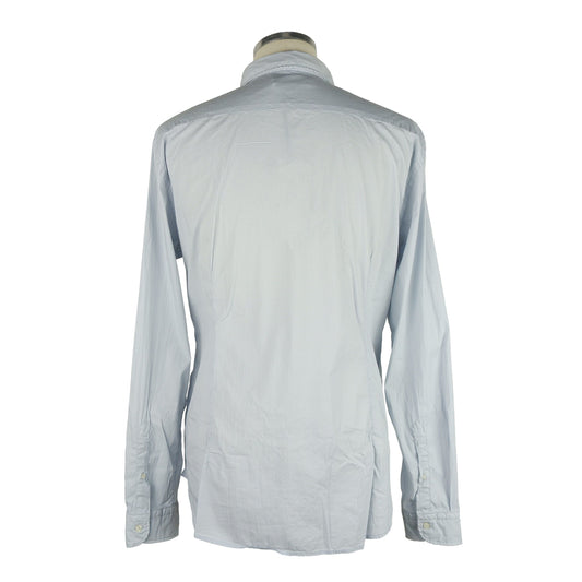 Elegant Light Blue Cotton Men's Shirt