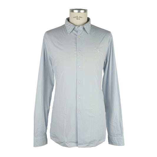 Elegant Light Blue Cotton Men's Shirt