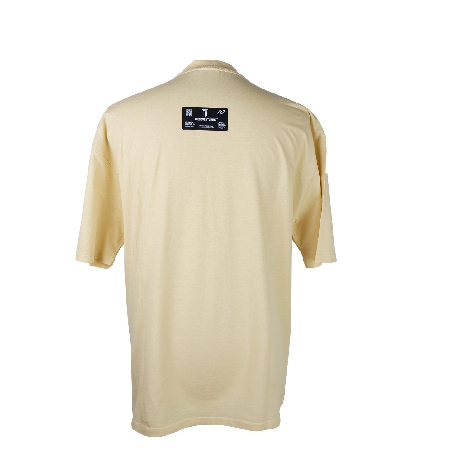 Beige Cotton Designer Statement Tee