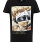 Sleek Black Cotton Tee with Signature Design
