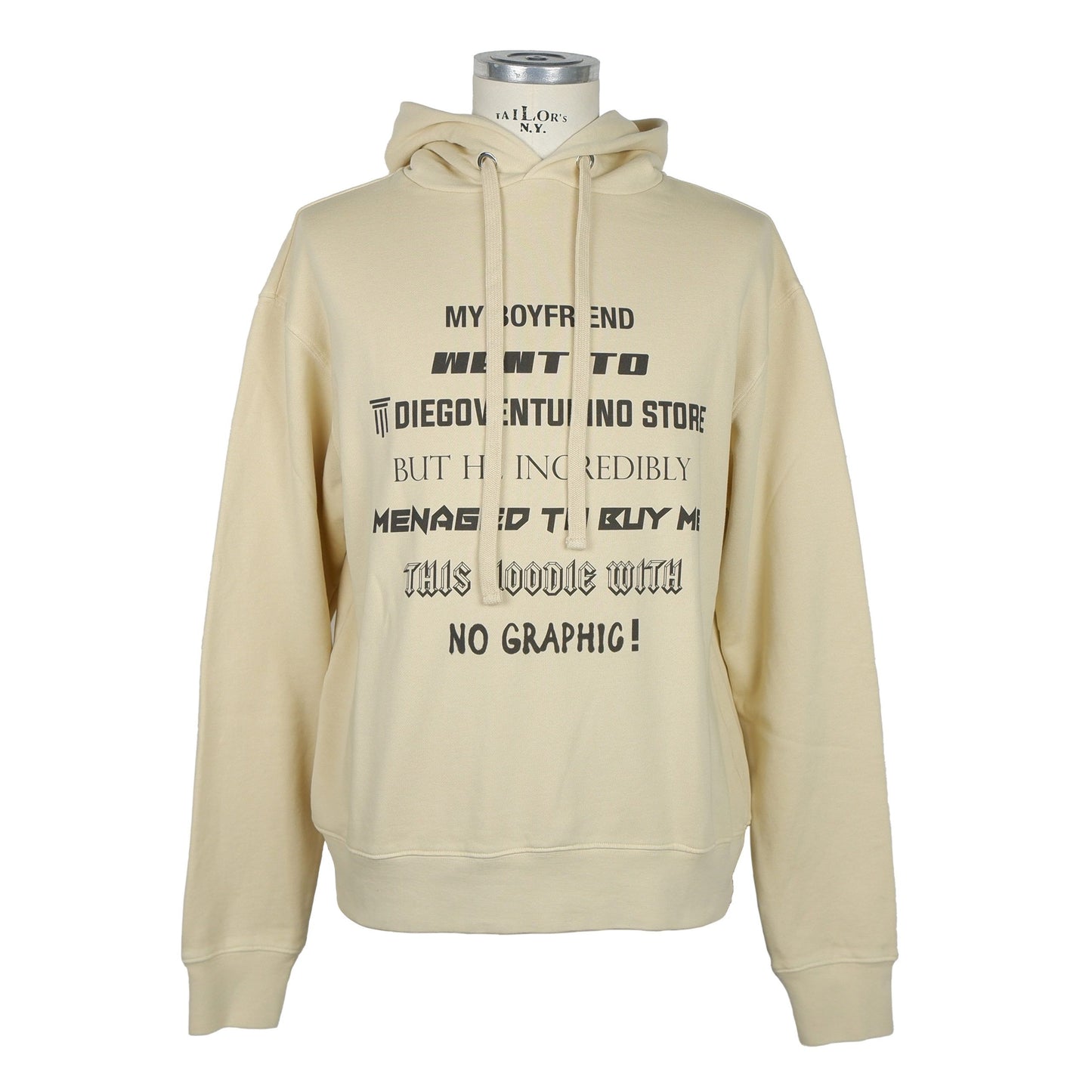 Italian Hooded Cotton Sweatshirt - Beige