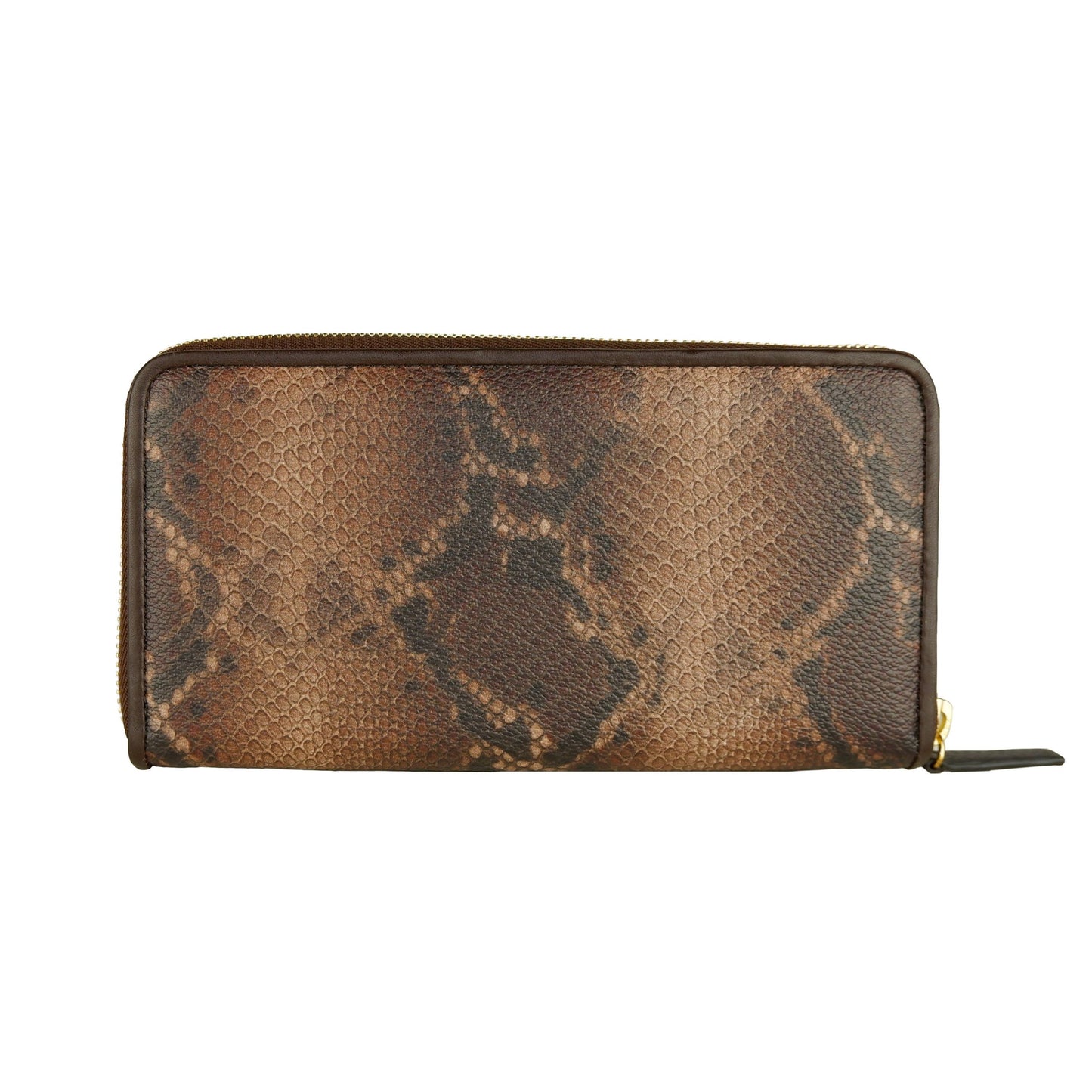 Python Print Calfskin Wallet with Metallic Logo