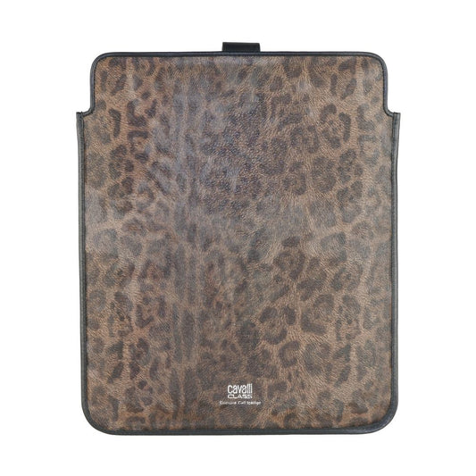 Chic Calfskin Tablet Case with Leopard Accent