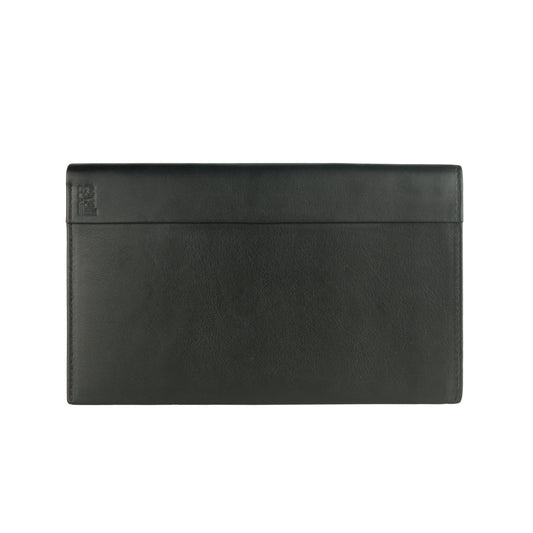 Sleek Black Leather Dual-Card Holder Wallet