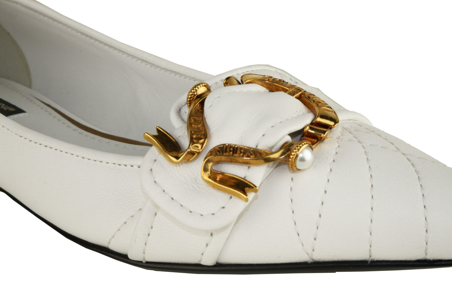 Elegant White Leather Ballerina Flats