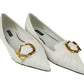 Elegant White Leather Ballerina Flats