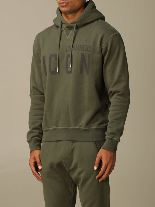 Army Green Icon Logo Hoodie