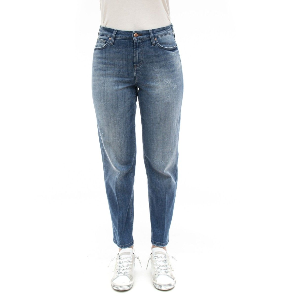 Elegant High Waist Blue Women's Jeans