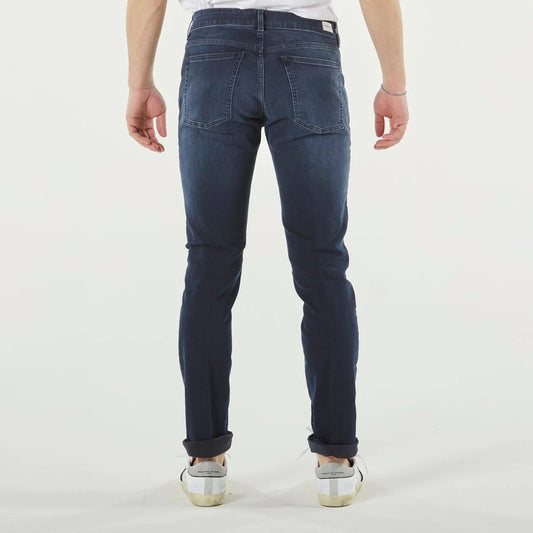 Elegant Dark Wash Stretch Cotton Jeans