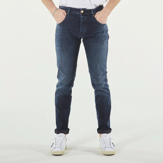 Elegant Dark Wash Stretch Cotton Jeans