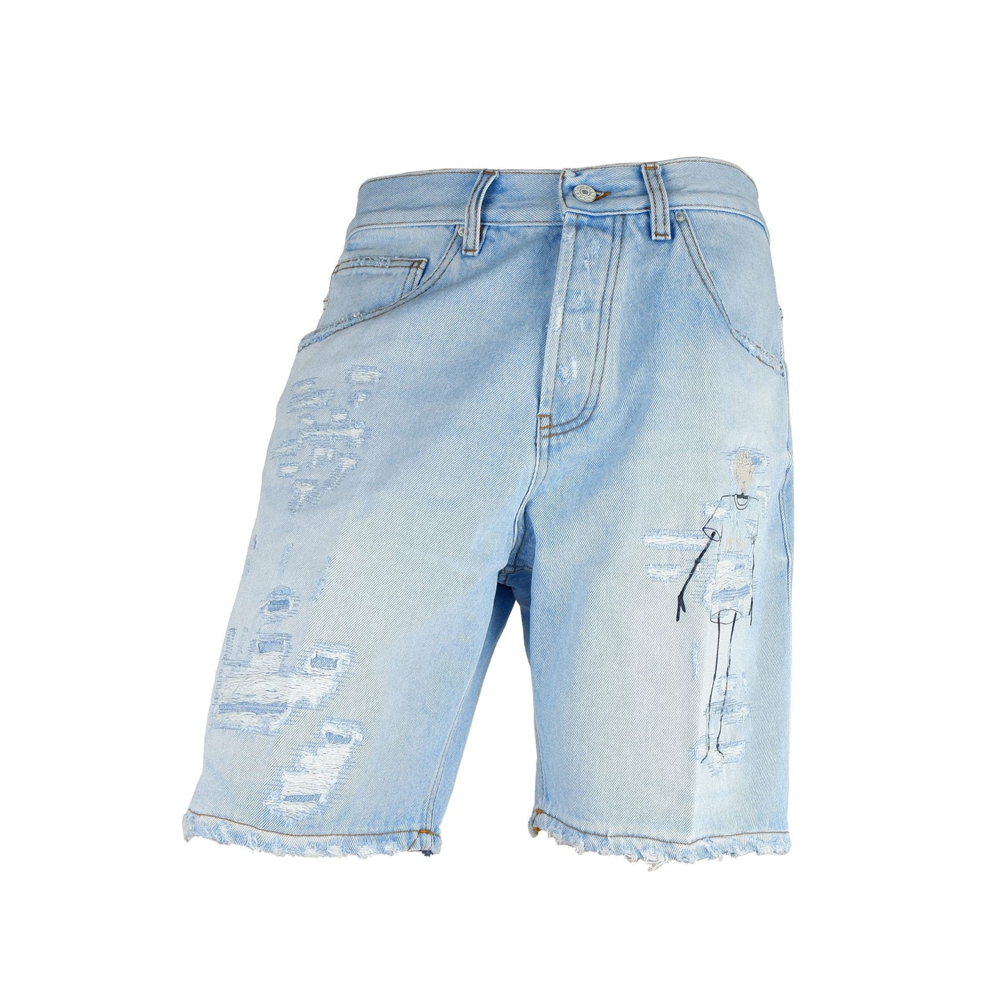 Chic Rugged Denim Bermuda Shorts