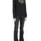 Chic Black Logo Embellished Sweatshirt