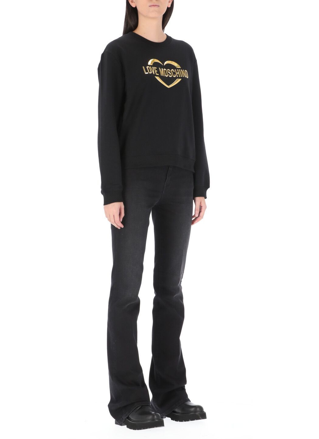 Chic Black Logo Embellished Sweatshirt