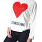Embossed Heart Wool Blend Sweater