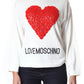 Embossed Heart Wool Blend Sweater