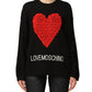 Embossed Heart Ruffle Wool Blend Sweater