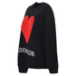 Embossed Heart Ruffle Wool Blend Sweater
