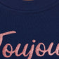 Chic Blue Emblem Sweatshirt