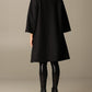 Elegant Black Wool Blend Coat with Logo Detail